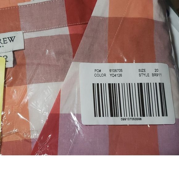 J. Crew Wildfire Dress 20 Sleeveless Red Pink Orange Plaid - Picture 10 of 11